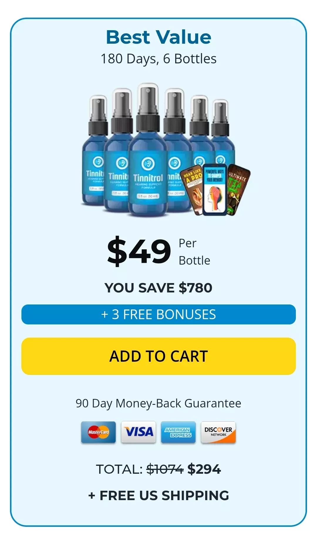 Tinnitrol™ 6 bottles pricing